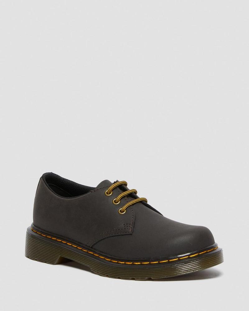 Dr Martens Junior 1461 Wildhorse Leren Schoenen Kinderen Donkerbruin | NL 100JPQ